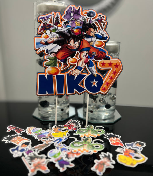 Personalized Dragon Ball cake topper. Goku cake topper. Custom Anime cake topper. Custom party decoration