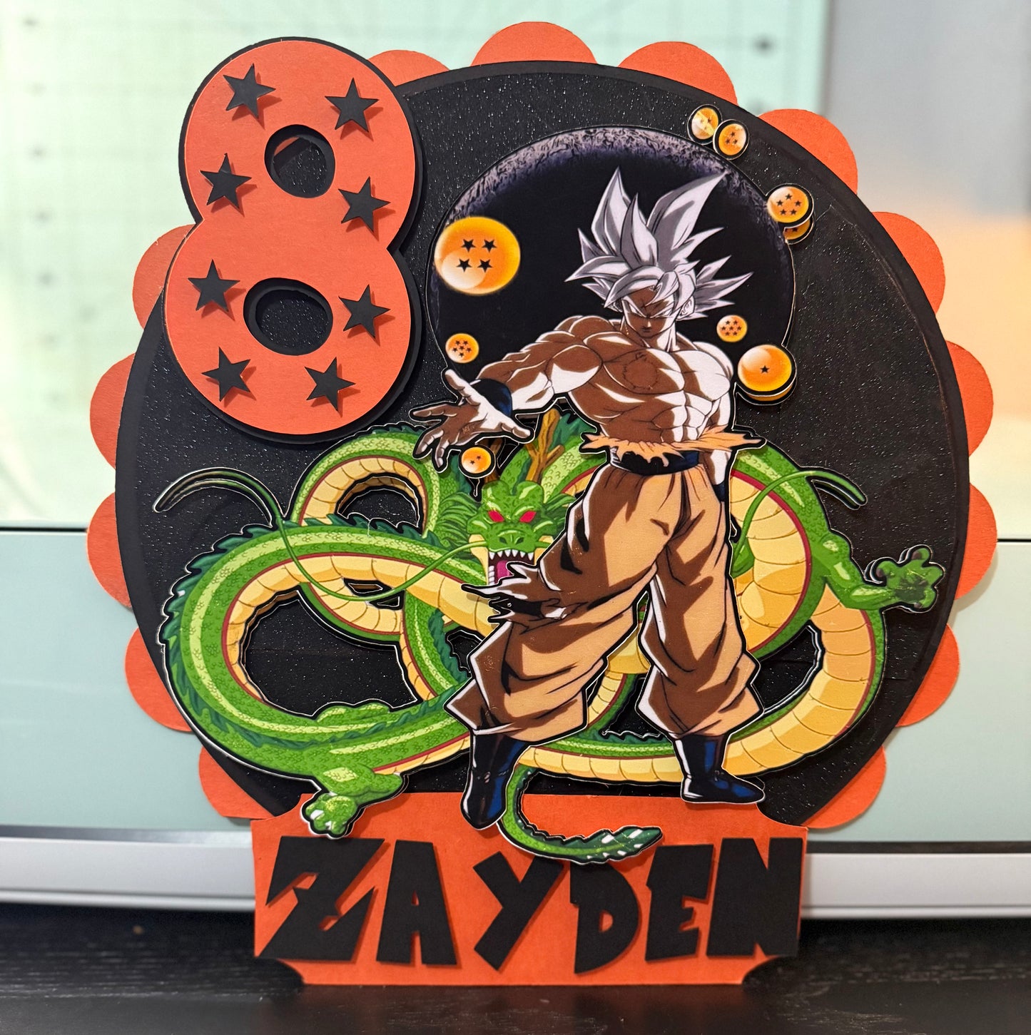 Personalized Dragon Ball cake topper. Custom Anime cake topper. Custom party decoration