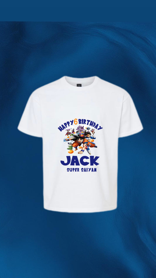 Personalized Anime dragon ball z birthday party matching t-shirt. Custom t-shirt for any occasion. Many characters available
