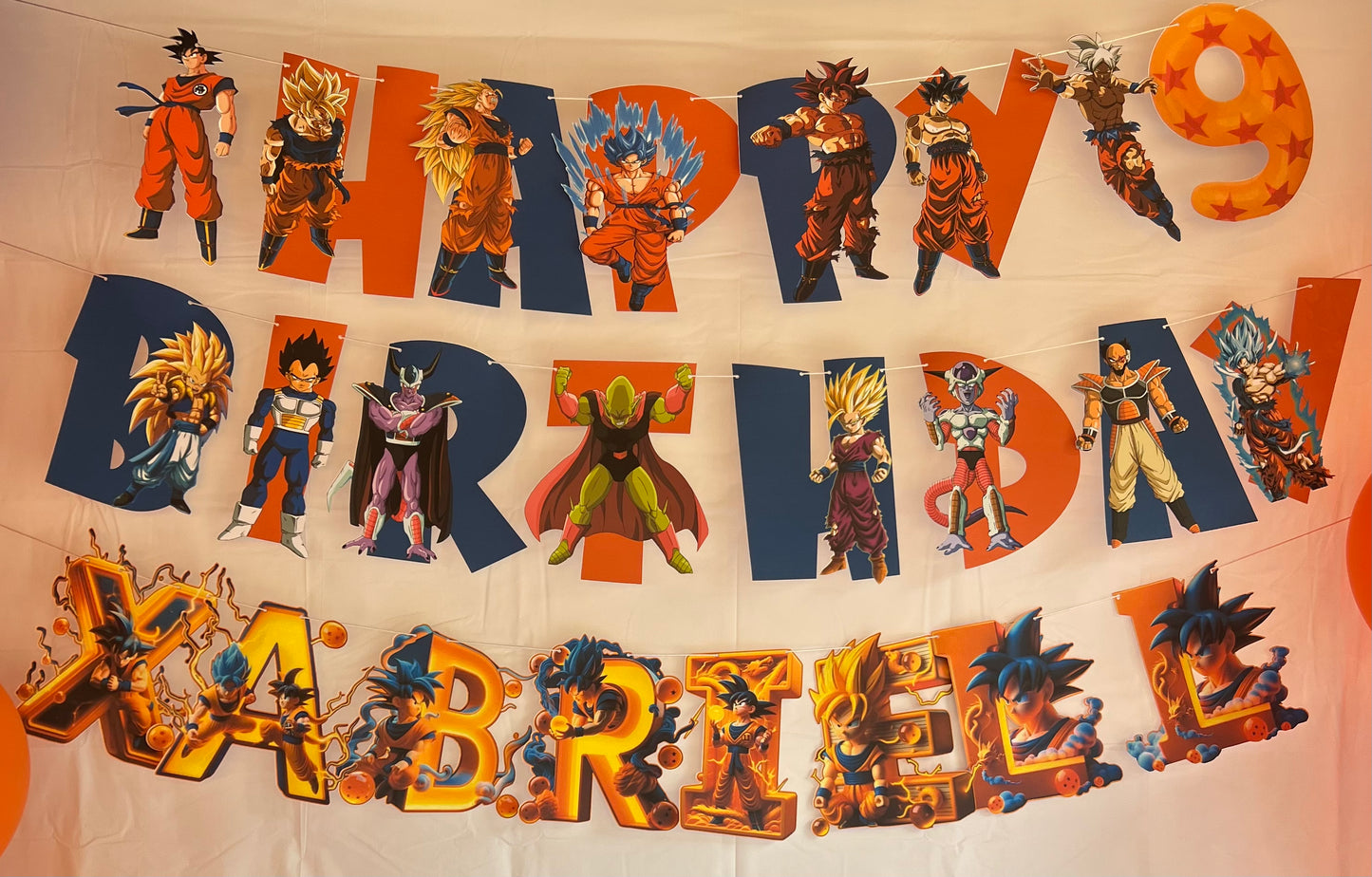 Personalized Anime Happy Birthday Banner. Dragon ball banner. Many others characters available, please see all pictures. You can also provide your favorite one to make a new model .