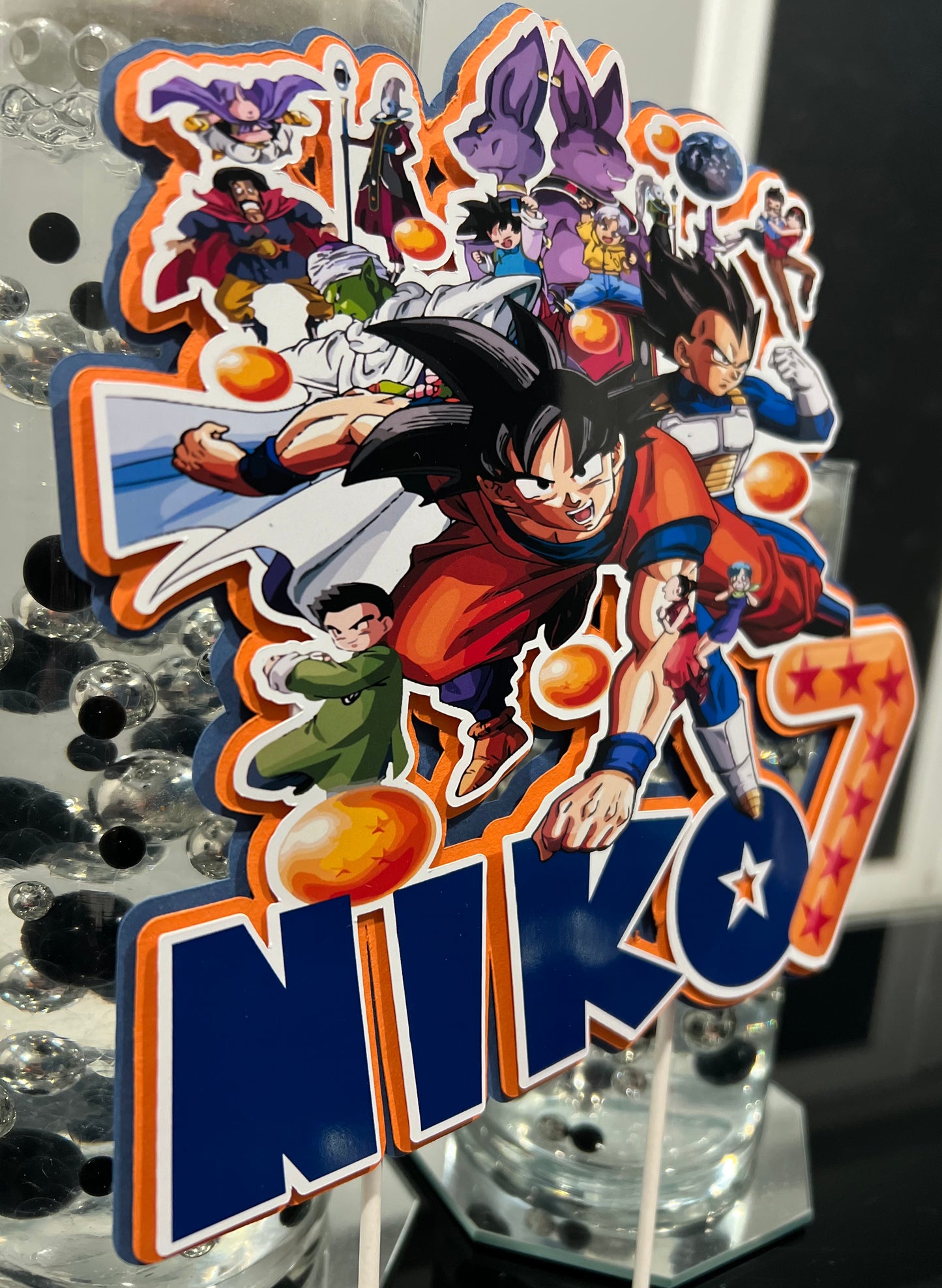 Personalized Dragon Ball cake topper. Goku cake topper. Custom Anime cake topper. Custom party decoration