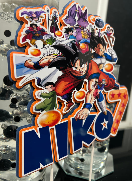 Personalized Dragon Ball cake topper. Goku cake topper. Custom Anime cake topper. Custom party decoration