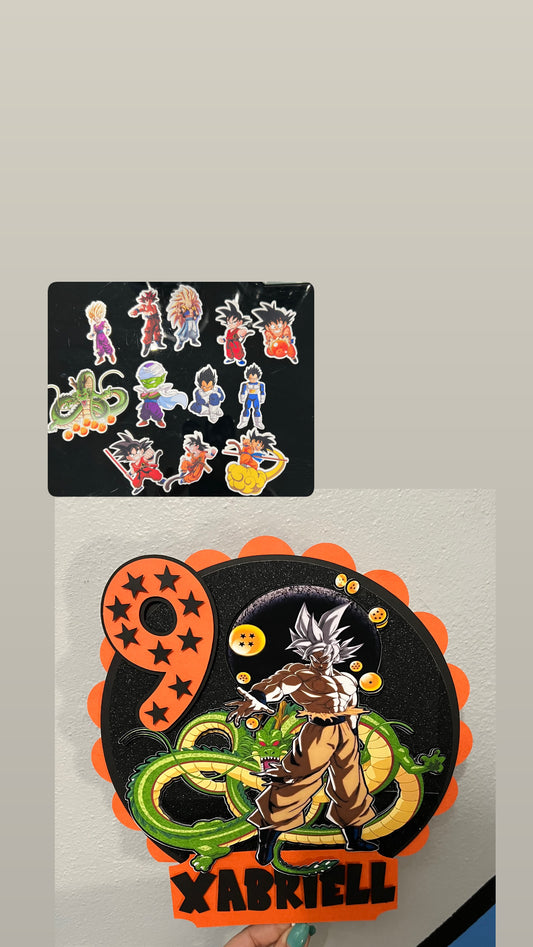 Personalized Dragon Ball cake topper. Custom Anime cake topper. Custom party decoration