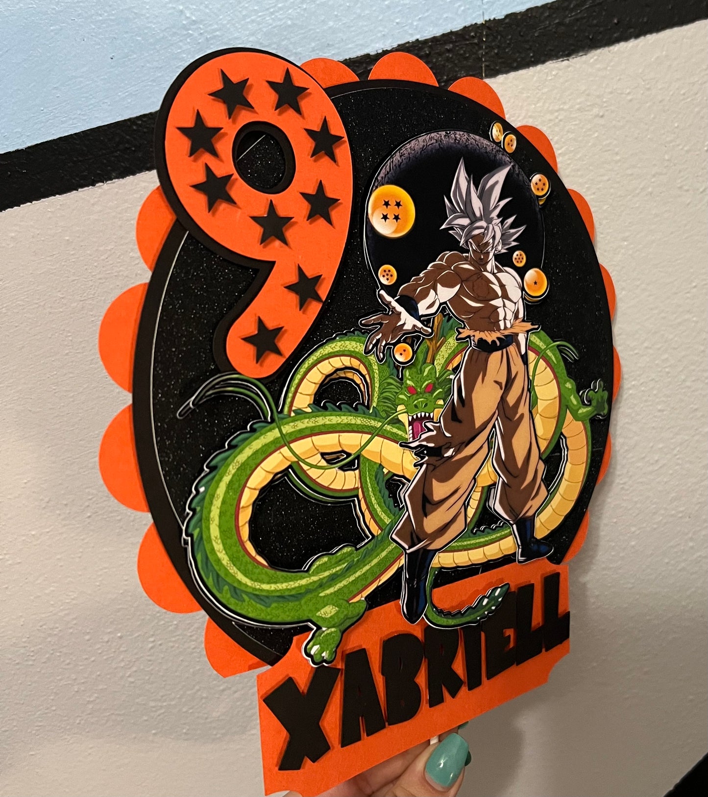 Personalized Dragon Ball cake topper. Custom Anime cake topper. Custom party decoration