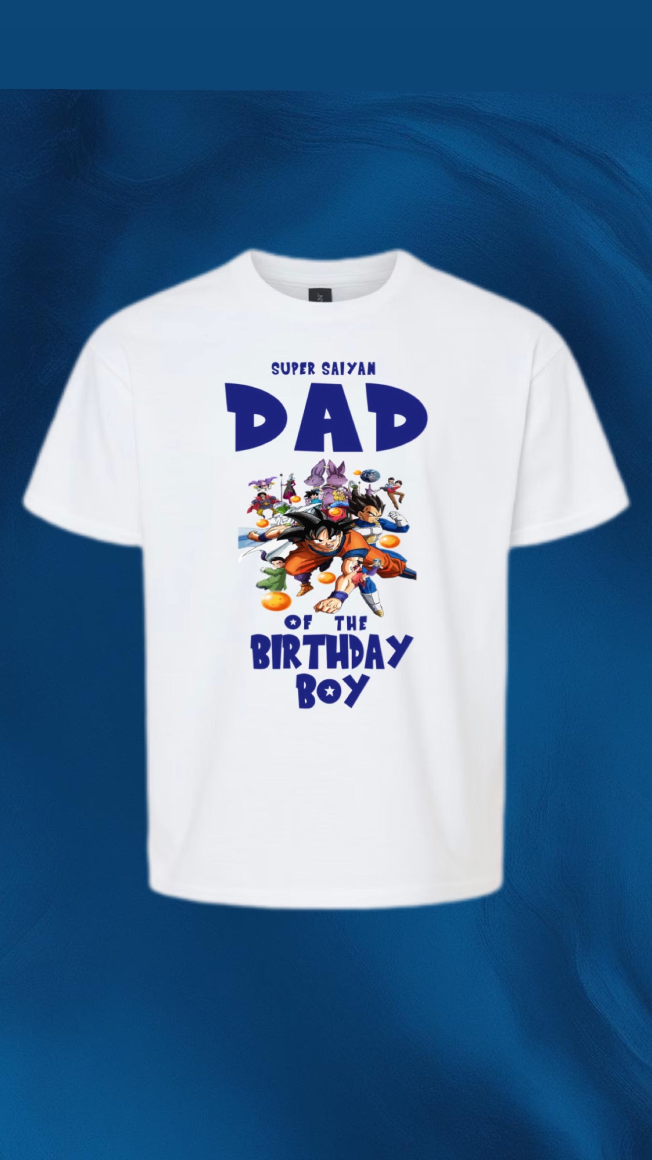 Personalized Anime dragon ball z birthday party matching t-shirt. Custom t-shirt for any occasion. Many characters available