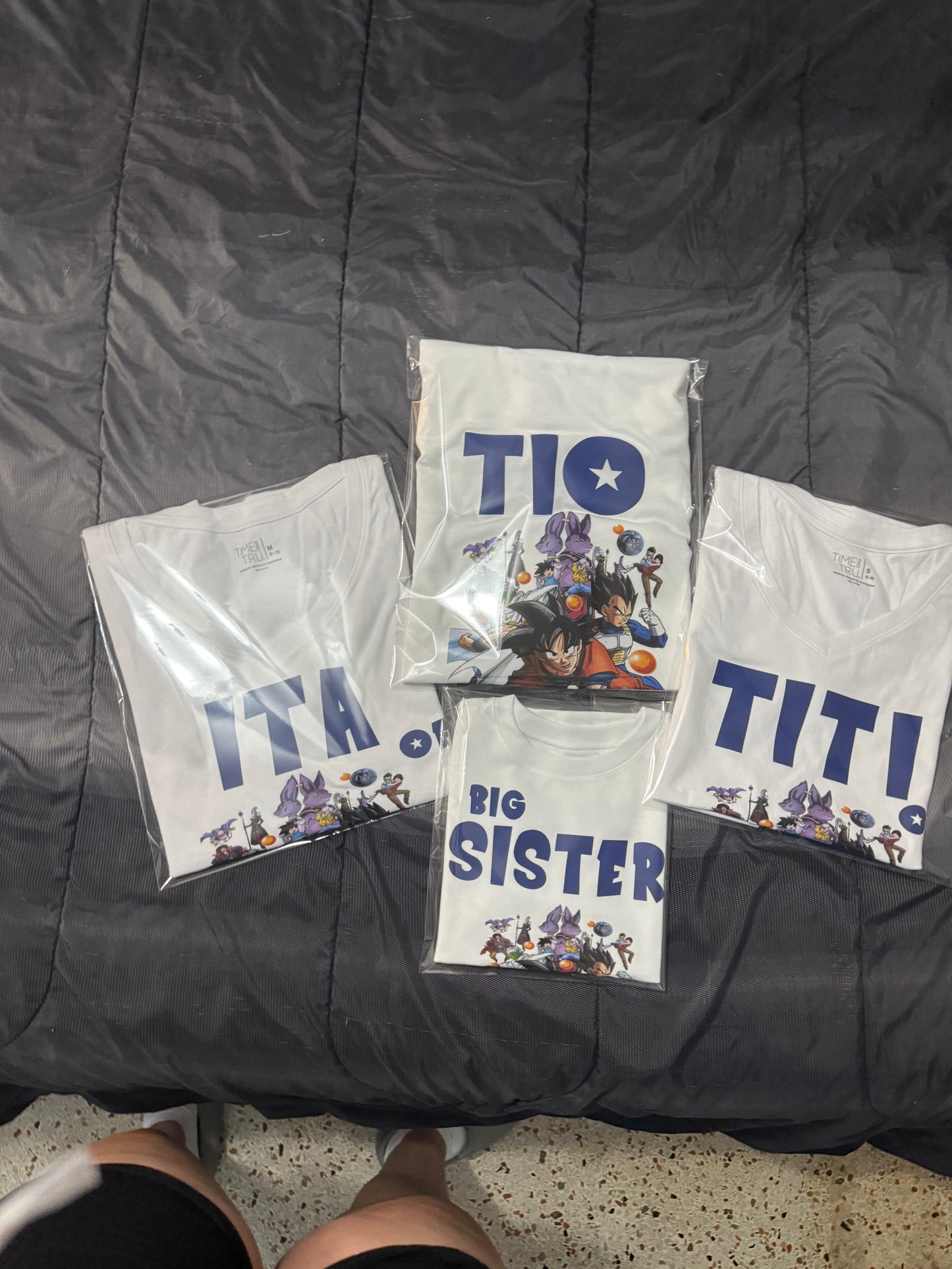 Personalized Anime dragon ball z birthday party matching t-shirt. Custom t-shirt for any occasion. Many characters available