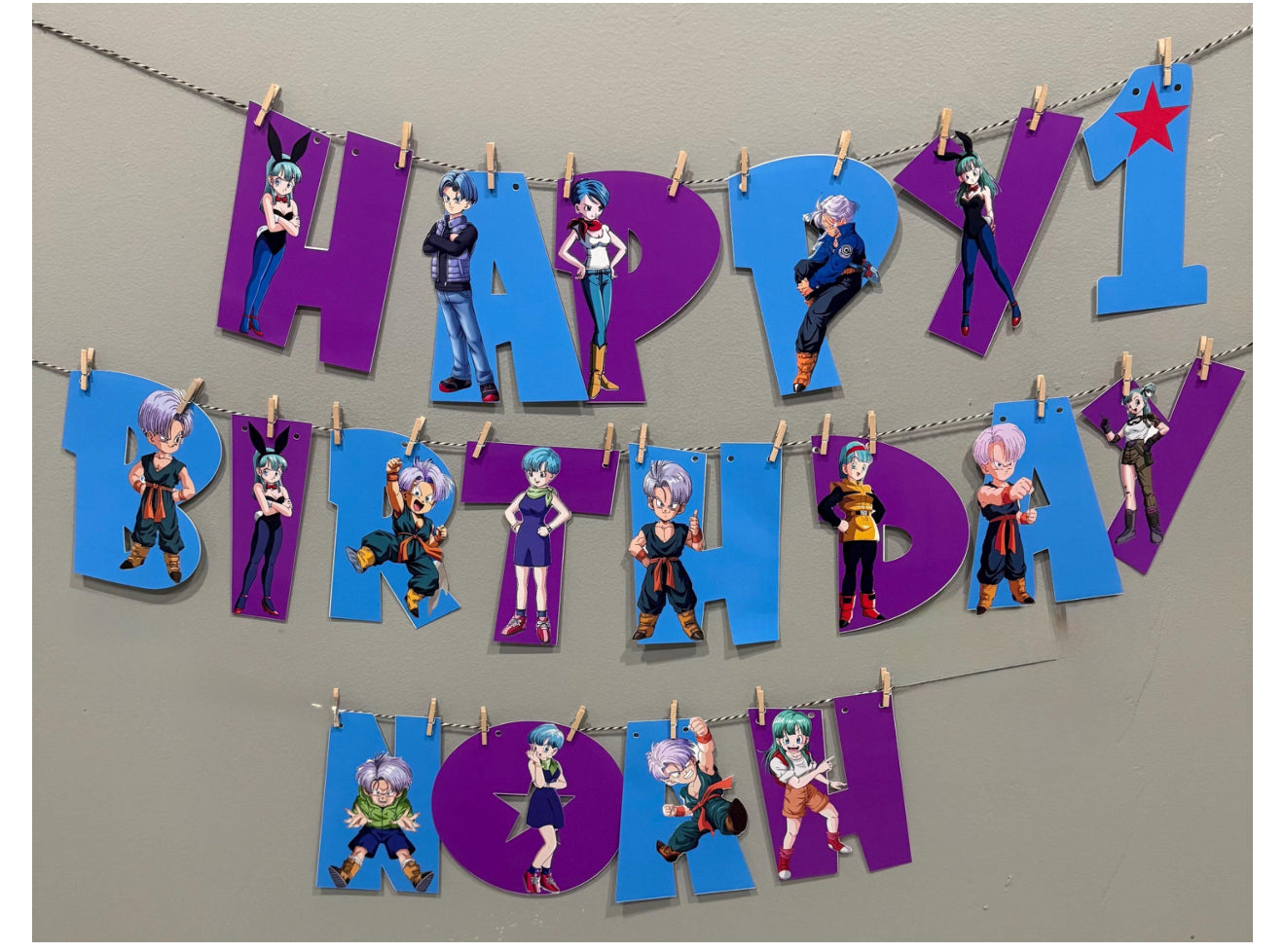 Personalized Anime Happy Birthday Banner. Dragon ball banner. Many others characters available, please see all pictures. You can also provide your favorite one to make a new model .