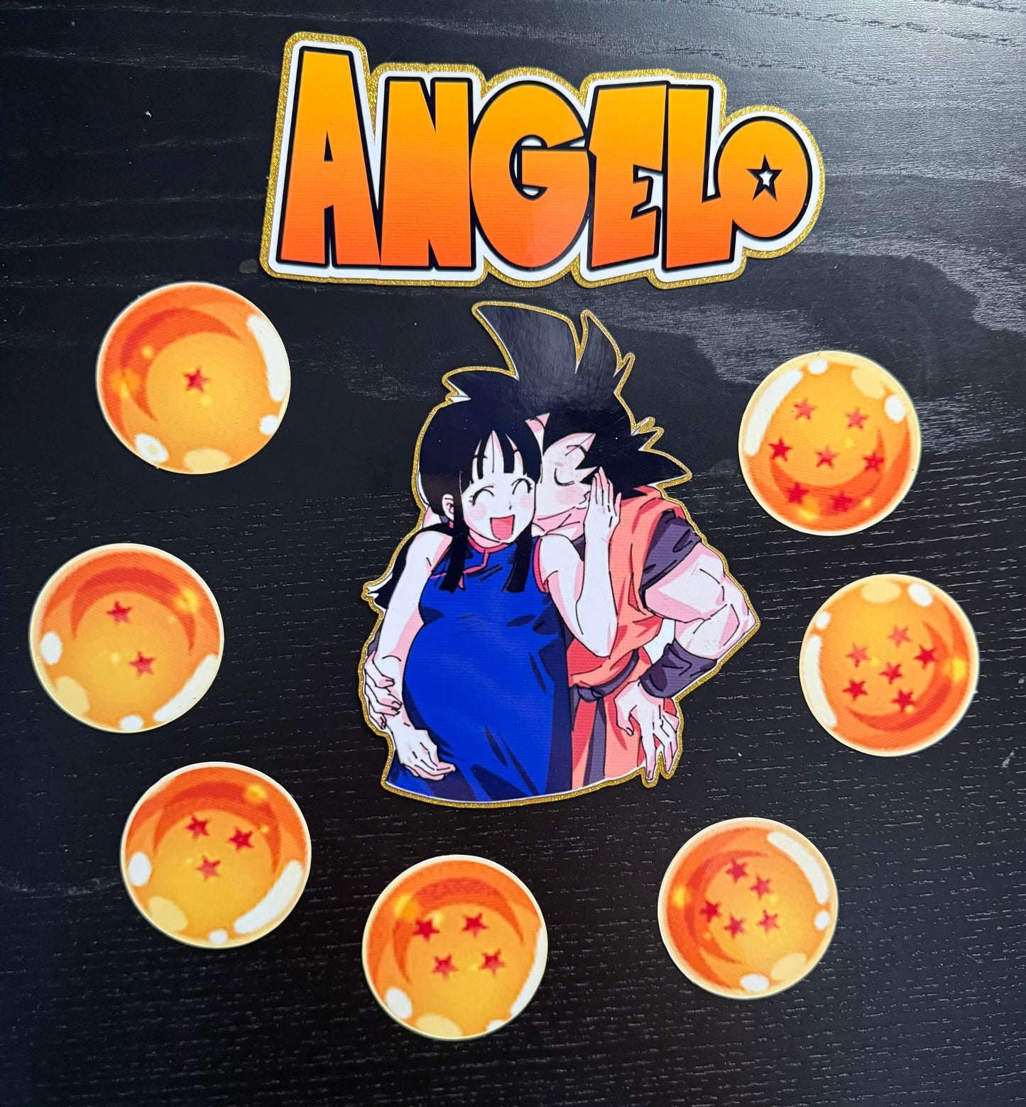 Dragon ball baby shower decoration, cake topper, Favor boxes, table centerpieces.